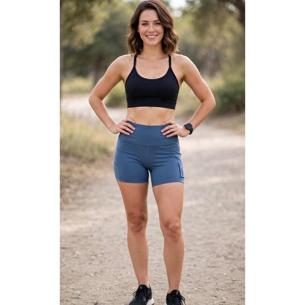Peter Millar Shorts Womens L Blue Activewear Compression Pocket Excellent